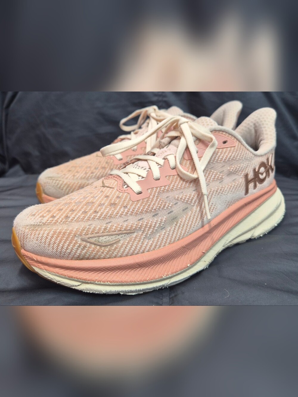 Women's Hoka One One Clifton 9 "Sandstorm/Cream" (1127896-SNC) Sz. 9B